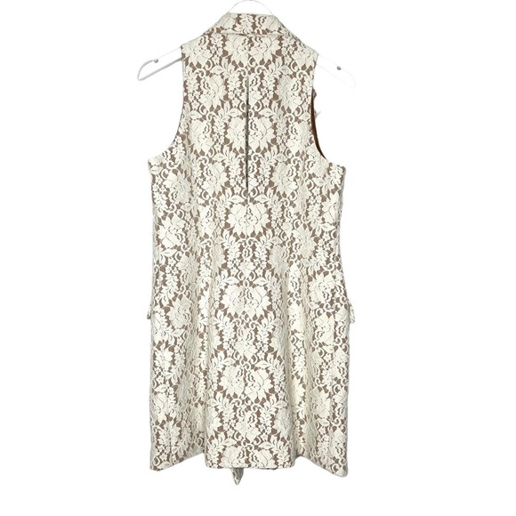 Anthropologie Hutch Sleeveless Double-Breasted White Lace Blazer Dress L NEW - Picture 8 of 16